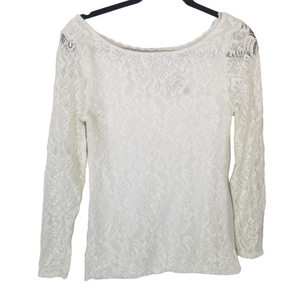 White House Black Market Womens S Ivory Lace Long